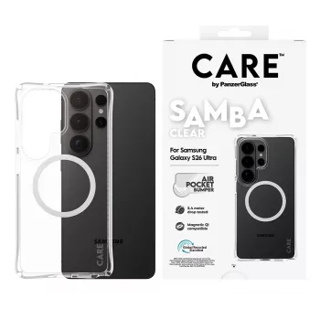 PanzerGlass CARE™ by ® Samba Dėklas Skaidrus su Balta Qi Samsung Galaxy S26 Ultra