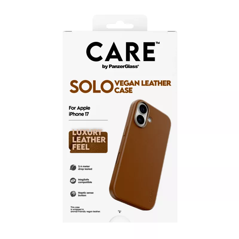 Apsauginis dėklas PanzerGlass CARE Solo, skirtas iPhone 17, rudas