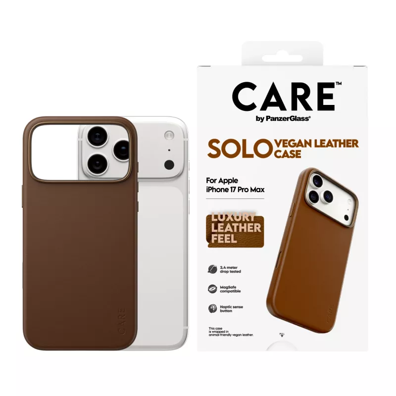 Dėklas PanzerGlass CARE Solo Case Brown, skirtas Apple iPhone 17 Pro Max, rudas