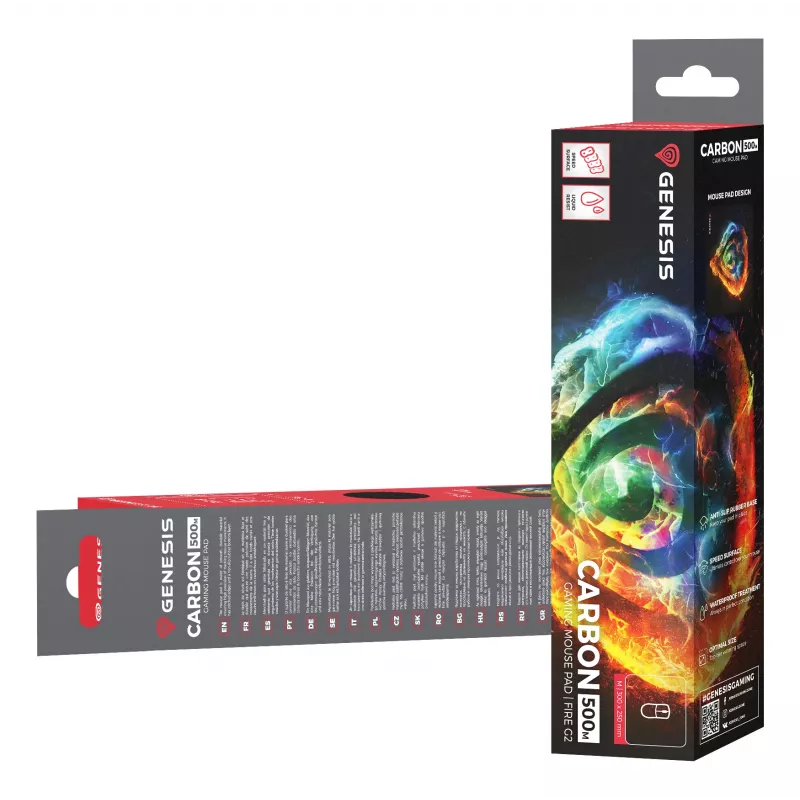 Pelės kilimėlis GENESIS Carbon 500 M Fire G2, 300x250 mm, spalvotas