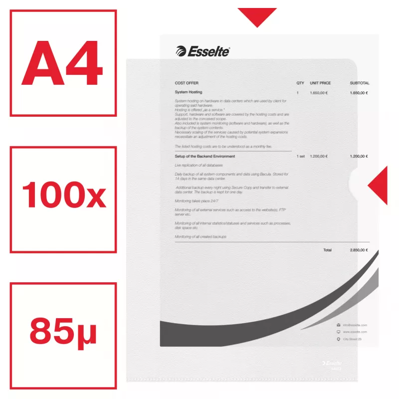 Esselte Essential aplankas A4, 30% perdirbto plastiko