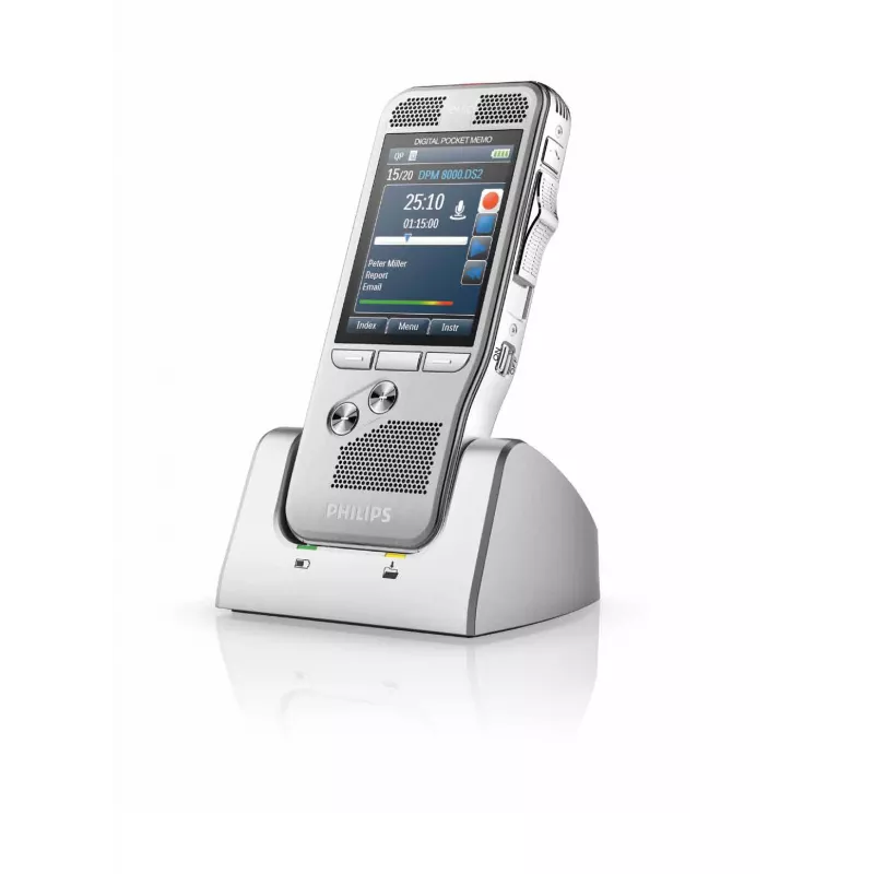 Philips DPM8100 Flash Card Sidabrinis diktofonas