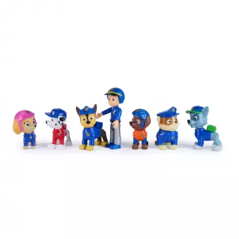 PAW Patrol paieškos ir gelbėjimo komandos rinkinys su 7 kolekcinėmis figūrėlėmis – Ryder ir 6 šuniukai, žaislai vaikams nuo 3 metų
