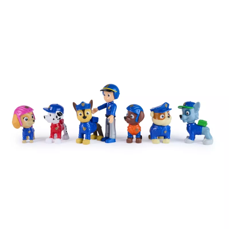 PAW Patrol paieškos ir gelbėjimo komandos rinkinys su 7 kolekcinėmis figūrėlėmis – Ryder ir 6 šuniukai, žaislai vaikams nuo 3 metų