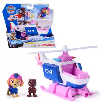 PAW Patrol: Paieškos ir gelbėjimo sraigtasparnis su Skye ir kengūra, atitraukiamas veiksmo žaislas, 2 figūrėlės