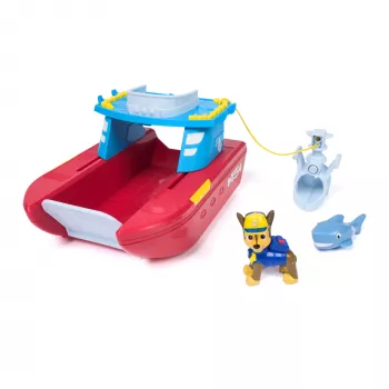 PAW Patrol jūrinis gelbėjimo laivas su Chase ir ryklio figūrėlėmis, 2 režimai, žaislas vaikams nuo 3 metų