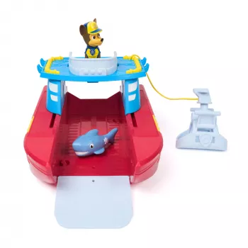 PAW Patrol jūrinis gelbėjimo laivas su Chase ir ryklio figūrėlėmis, 2 režimai, žaislas vaikams nuo 3 metų