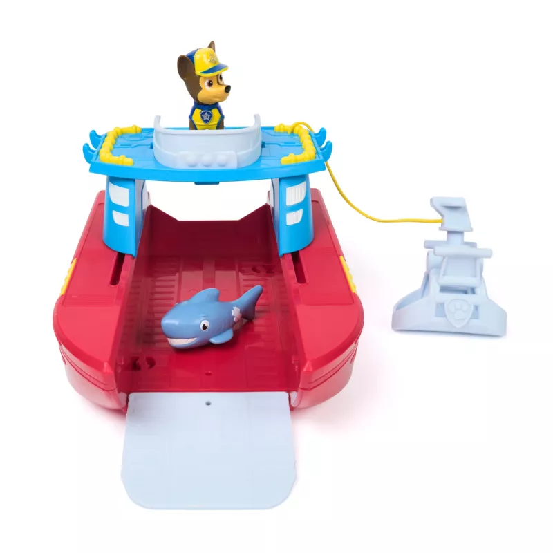PAW Patrol jūrinis gelbėjimo laivas su Chase ir ryklio figūrėlėmis, 2 režimai, žaislas vaikams nuo 3 metų