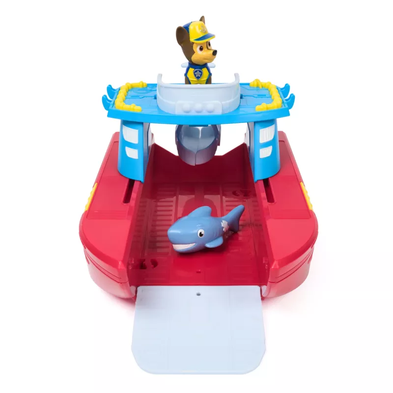 PAW Patrol jūrinis gelbėjimo laivas su Chase ir ryklio figūrėlėmis, 2 režimai, žaislas vaikams nuo 3 metų