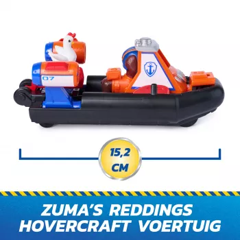 PAW Patrol: Search & Rescue, Zuma gelbėjimo vandens transporto priemonė su 2 figūrėlėmis, žaislinis laivelis su atatrankos mechanizmu, vaikiški žaislai berniukams ir mergaitėms nuo 3 metų
