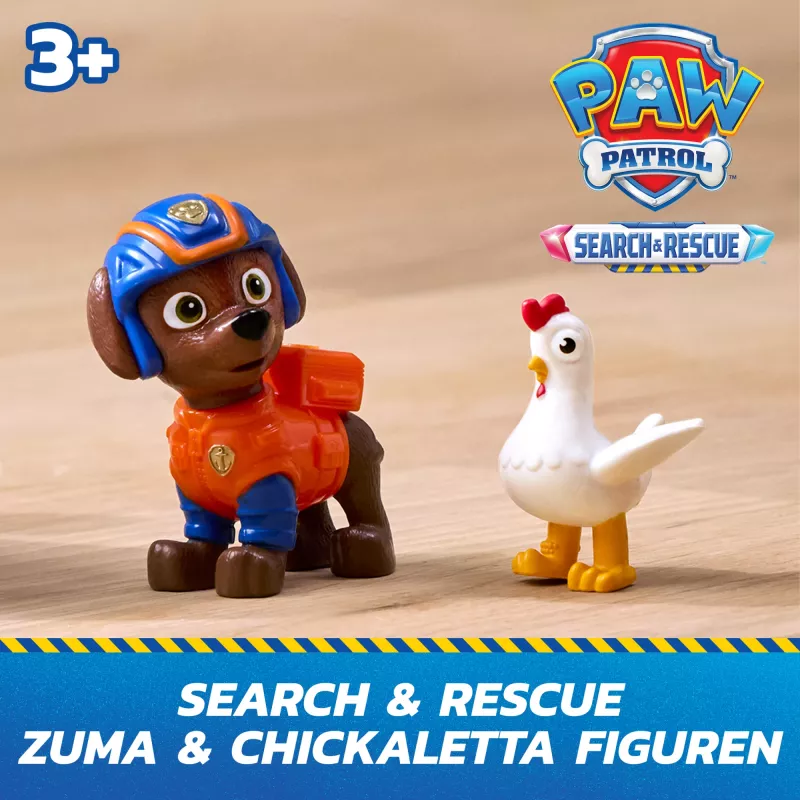 PAW Patrol: Search & Rescue, Zuma gelbėjimo vandens transporto priemonė su 2 figūrėlėmis, žaislinis laivelis su atatrankos mechanizmu, vaikiški žaislai berniukams ir mergaitėms nuo 3 metų