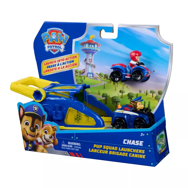 PAW Patrol Chase Pup Squad Launcher su Ryder transporto priemone 2 vnt., žaislai vaikams nuo 3 metų