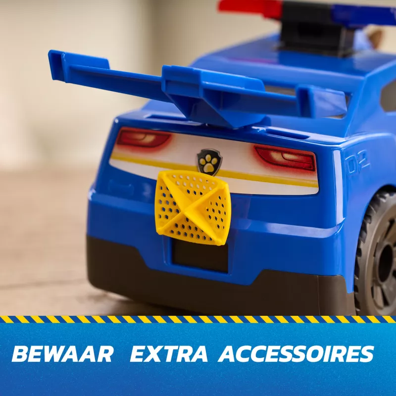 PAW Patrol: Chase Launch 'N' Rescue Cruiser policinis automobilis su šviesomis, garsais ir paslėptu tinklo paleidimo įrenginiu, 3+ metų