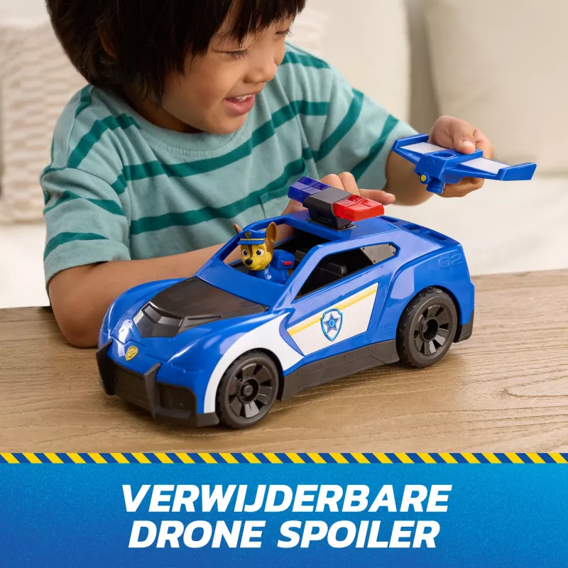PAW Patrol: Chase Launch 'N' Rescue Cruiser policinis automobilis su šviesomis, garsais ir paslėptu tinklo paleidimo įrenginiu, 3+ metų