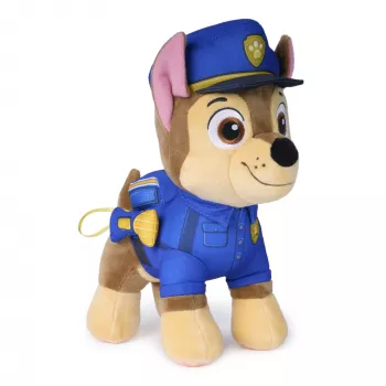 PAW Patrol : paieškos ir gelbėjimo Chase minkštas žaislas su žibintuvėliu, ikimokykliniams vaikams, berniukams ir mergaitėms nuo 3 metų, 10 colių