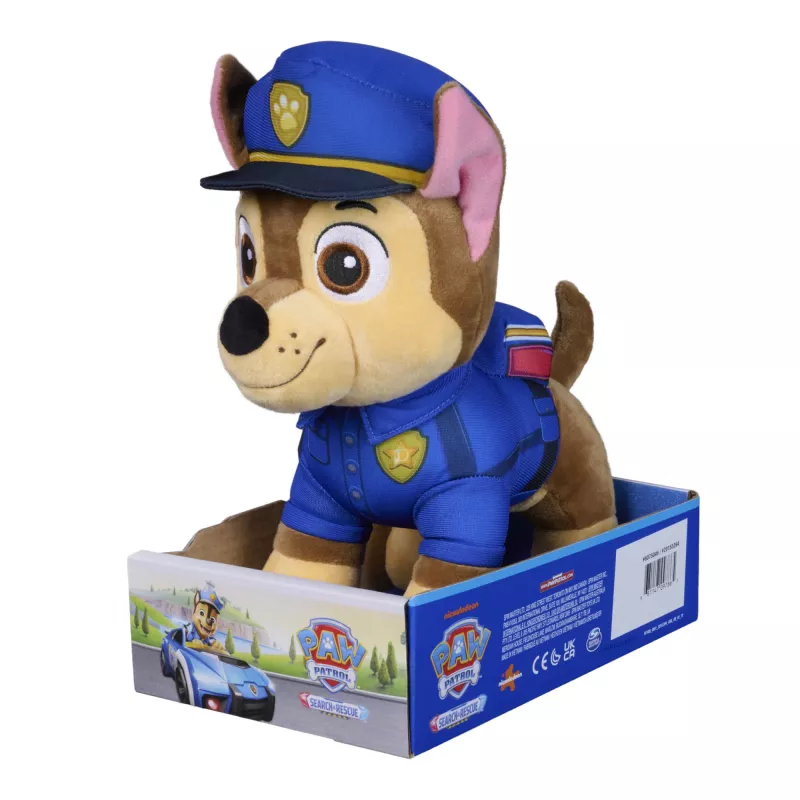 PAW Patrol : paieškos ir gelbėjimo Chase minkštas žaislas su žibintuvėliu, ikimokykliniams vaikams, berniukams ir mergaitėms nuo 3 metų, 10 colių