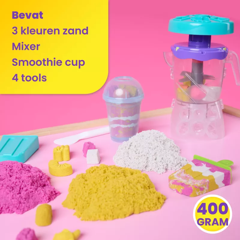 Kinetic Sand Smoothie Mixer Playset – Kinetinis smėlis su maišytuvu ir ledų formelėmis