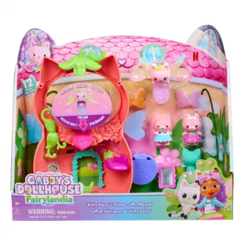 Gabby's Dollhouse Fairylandia, Kitty Fairy Flutter-riffic žaidimų rinkinys su 12 dalių ir išskirtiniu žiedu, vaikų žaislai nuo 3 metų