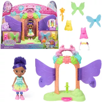 Gabby's Dollhouse Fairylandia stebuklingas transformuojantis žaidimų rinkinys su lėlės namelio aksesuarais, 3+ metų