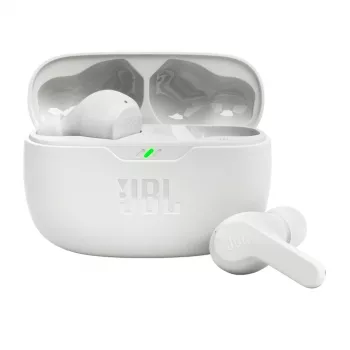 JBL Wave Beam Ausinės Tikras Belaidis Stereo (TWS) Į ausis Skambučiams/Muzikai/Sportui/Kasdienai Baltos