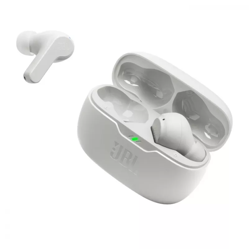 JBL Wave Beam Ausinės Tikras Belaidis Stereo (TWS) Į ausis Skambučiams/Muzikai/Sportui/Kasdienai Baltos