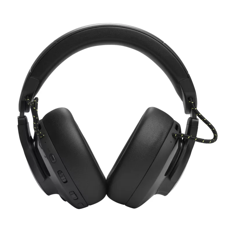 JBL Quantum 910X ausinės su mikrofonu – laidinės ir belaidės, žaidimams, USB Type-C, Bluetooth, juodos ir žalios spalvos