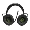 JBL Quantum 910X ausinės su mikrofonu – laidinės ir belaidės, žaidimams, USB Type-C, Bluetooth, juodos ir žalios spalvos