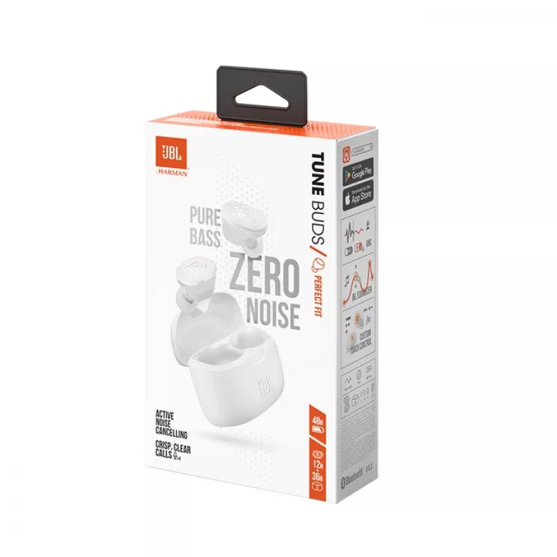 JBL Tune Buds Ausinės Tikras Belaidis Stereo (TWS) Į ausį Skambučiams/Muzikai Bluetooth Baltos