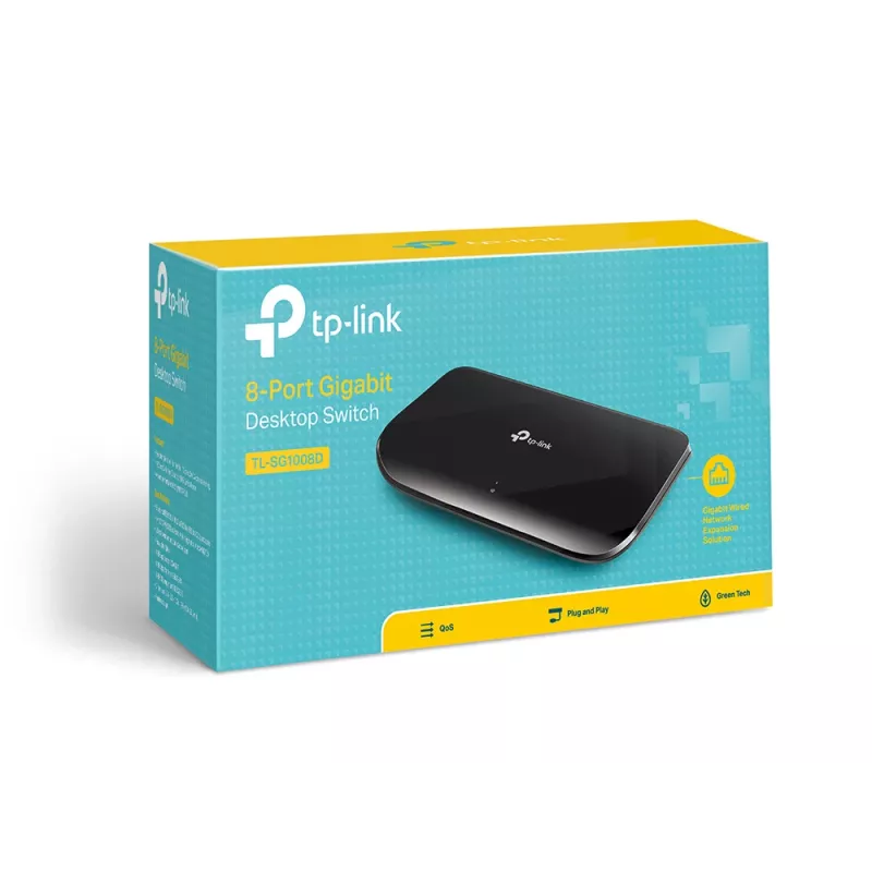 TP-Link 8 prievadų Gigabit tinklo jungiklis, nevaldomas, Gigabit Ethernet (10/100/1000), montuojamas ant sienos