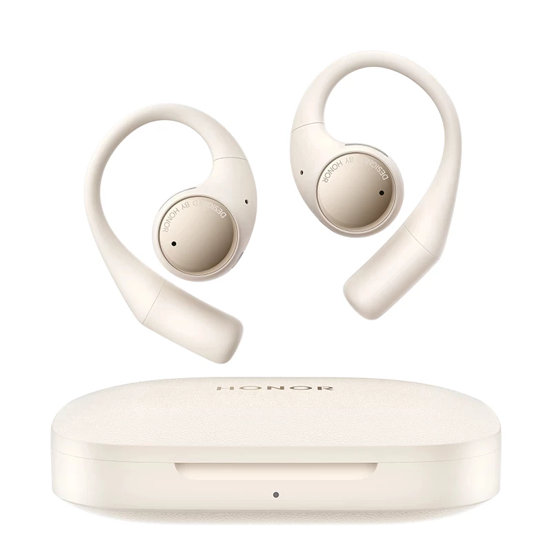 „Honor“ atviros ausinės „Earbuds Open“ belaidės ausinės skambučiams ir muzikai USB Type-C Bluetooth auksinės