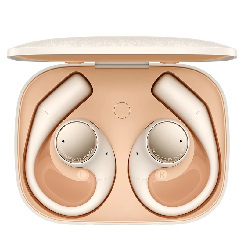 „Honor“ atviros ausinės „Earbuds Open“ belaidės ausinės skambučiams ir muzikai USB Type-C Bluetooth auksinės