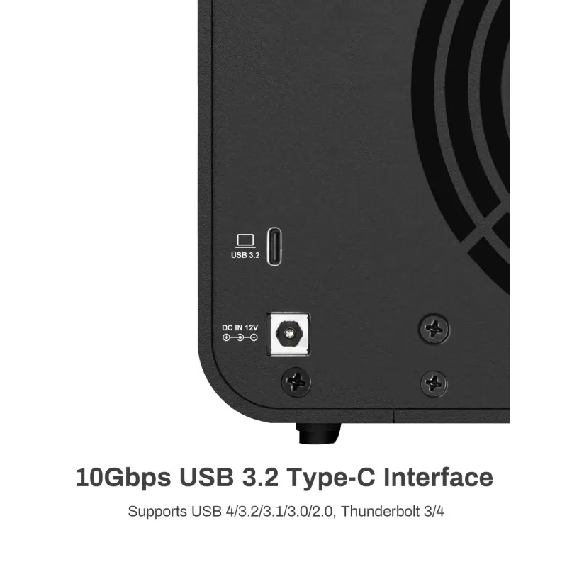 TerraMaster D4-320 išorinis diskų masyvas, juodas, 4 diskų vietos HDD/SSD