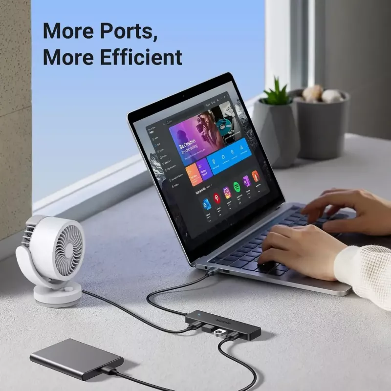 Ugreen USB 3.0 4-PORT HUB USB-A į 4xUSB Docking USB 3.2 Gen 1 (3.1 Gen 1) Type-A