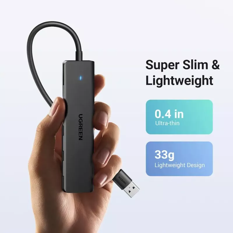 Ugreen USB 3.0 4-PORT HUB USB-A į 4xUSB Docking USB 3.2 Gen 1 (3.1 Gen 1) Type-A