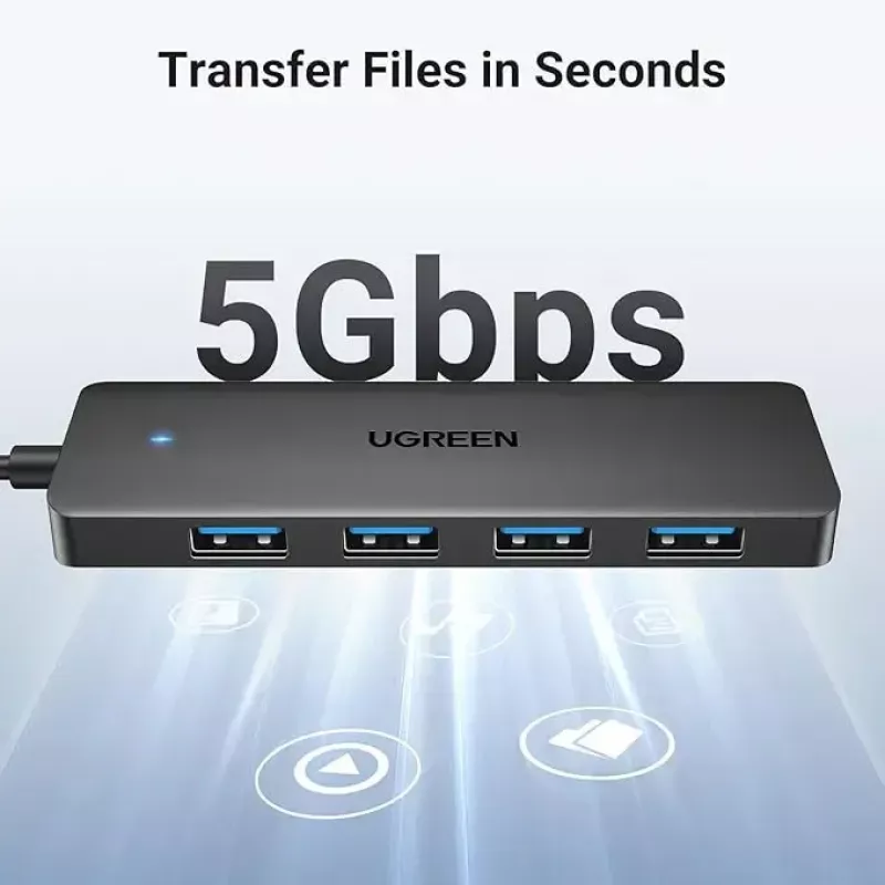 Ugreen USB 3.0 4-PORT HUB USB-A į 4xUSB Docking USB 3.2 Gen 1 (3.1 Gen 1) Type-A