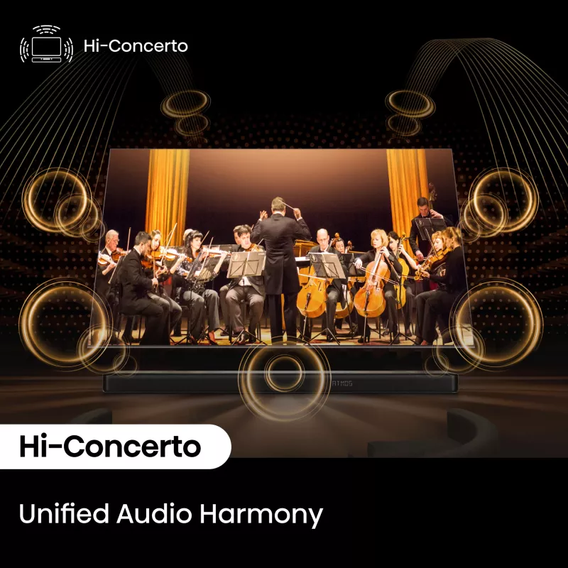Garso juosta Hisense AX5140Q 5.1.4 Dolby Atmos, 600 W RMS, belaidis žemų dažnių garsiakalbis 280 W, juoda