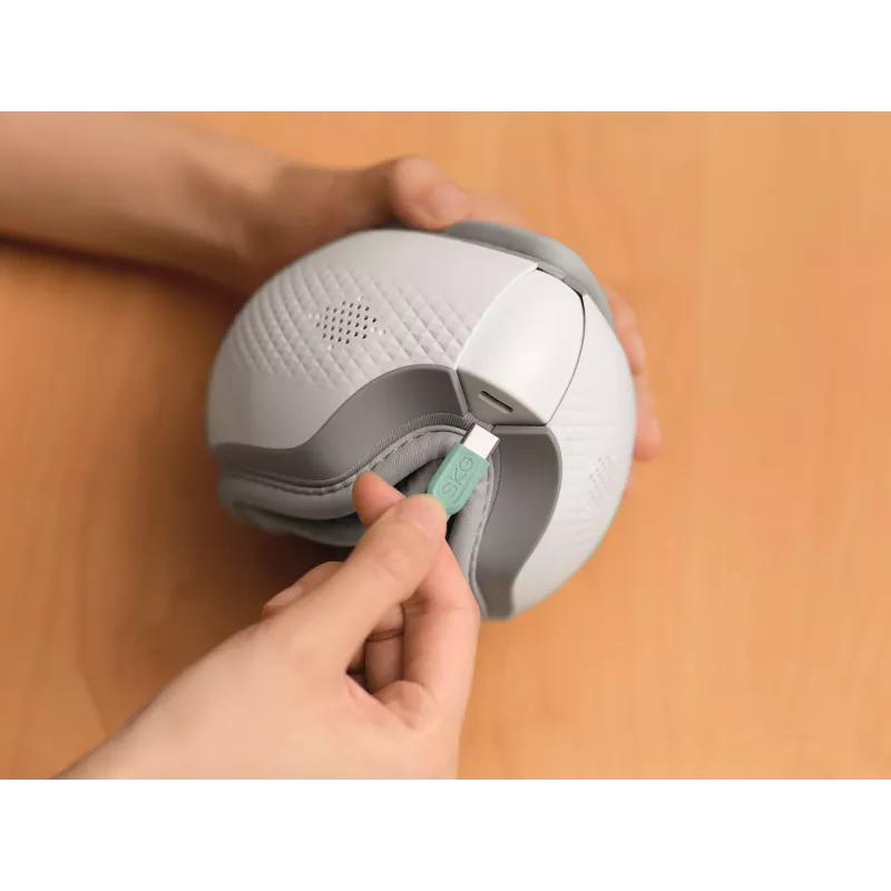 Akių masažuoklis SKG ES300 – Baltas, kompresinis masažas, šildymas, Bluetooth muzika
