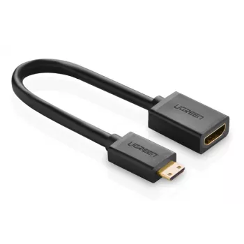 Mini-HDMI į HDMI adapteris Ugreen 20137 (juodas, auksuoti kontaktai)