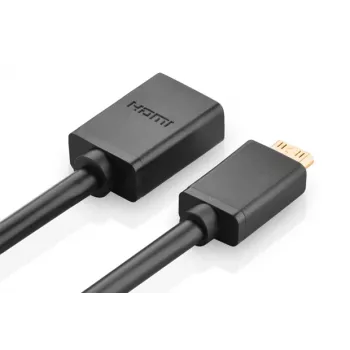 Mini-HDMI į HDMI adapteris Ugreen 20137 (juodas, auksuoti kontaktai)