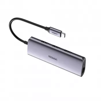 Ugreen 60718 belaidis nešiojamojo kompiuterio dokas / prievadų replikatorius, USB 3.2 Gen 1 (3.1 Gen 1) Type-C, pilka
