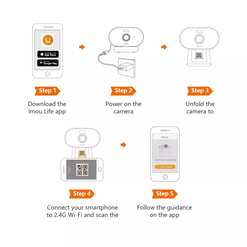 IP stebėjimo kamera IMOU Versa IPC-C22FP-C – belaidė bullet, 2 MP Full HD, 97°×52° vaizdas, 8x skaitmeninis priartinimas, IP65