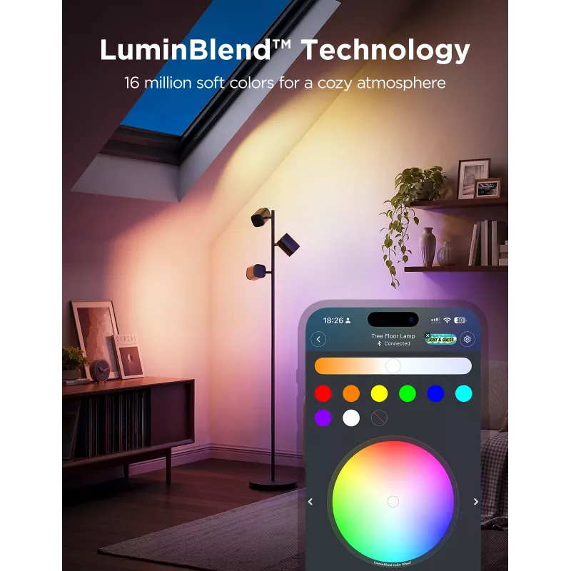 Govee Tree Floor Lamp protingas grindinis šviestuvas Wi-Fi/Bluetooth 72 W