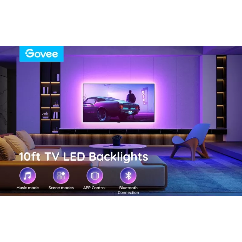 Govee H6178 RGB LED foninio apšvietimo juostelė 46–60 colių televizoriams, modelis H61780A1