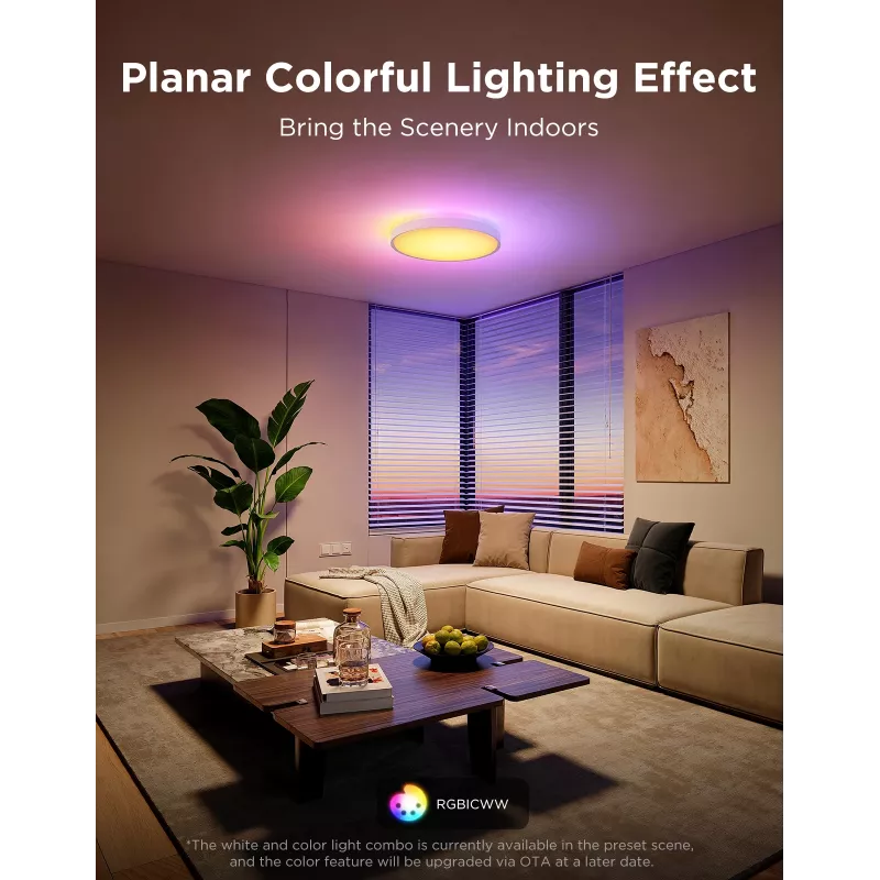 Govee H60A6 Smart Ceiling Light Pro RGBICWW lubinis šviestuvas, 38 cm