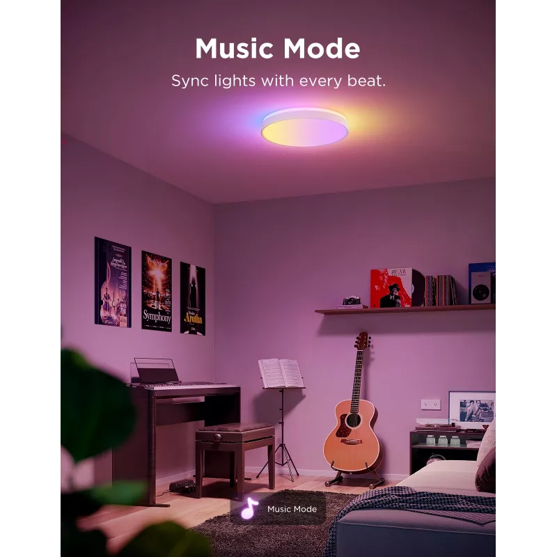 Govee H60A6 Smart Ceiling Light Pro RGBICWW lubinis šviestuvas, 38 cm