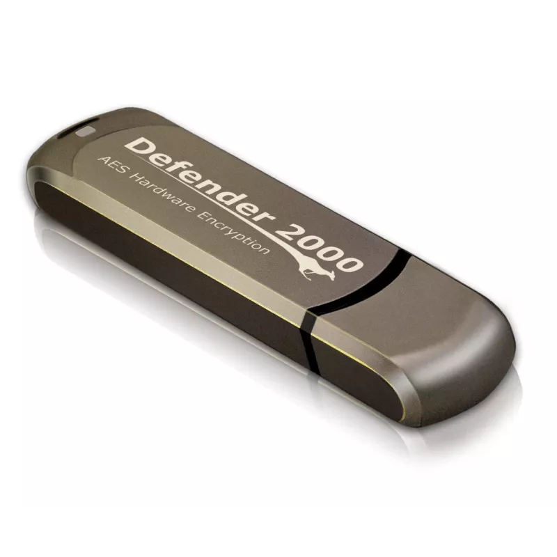 “Kanguru Defender 2000” FIPS 140-2 sertifikuota 16 GB USB atmintukas, USB Type-A 2.0, ruda