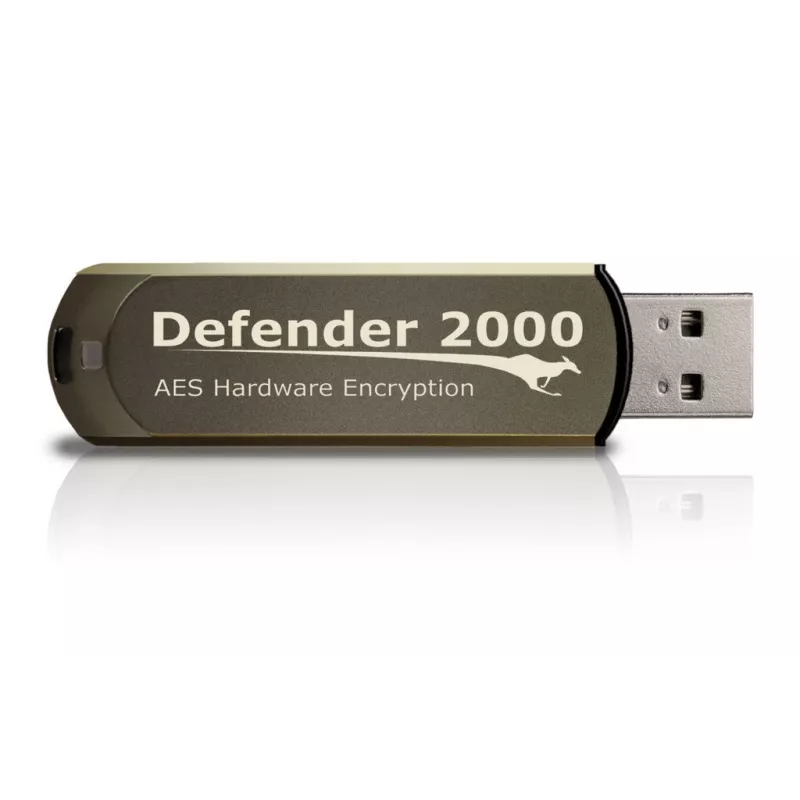 iStorage Kanguru Defender 2000 FIPS 140-2 Sertifikuota, 32Gb USB atmintukas USB Type-A 2.0 Ruda
