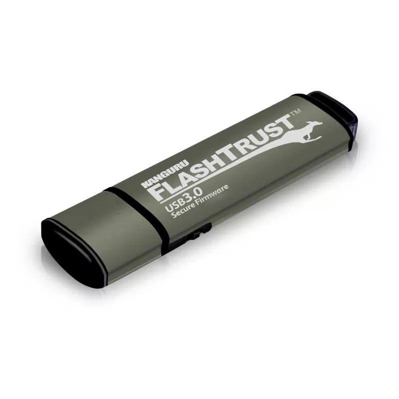 Kanguru FlashTrust™ USB 3.0 128 GB saugus atmintukas su apsaugota programine įranga ir fiziniu rašymo blokavimu