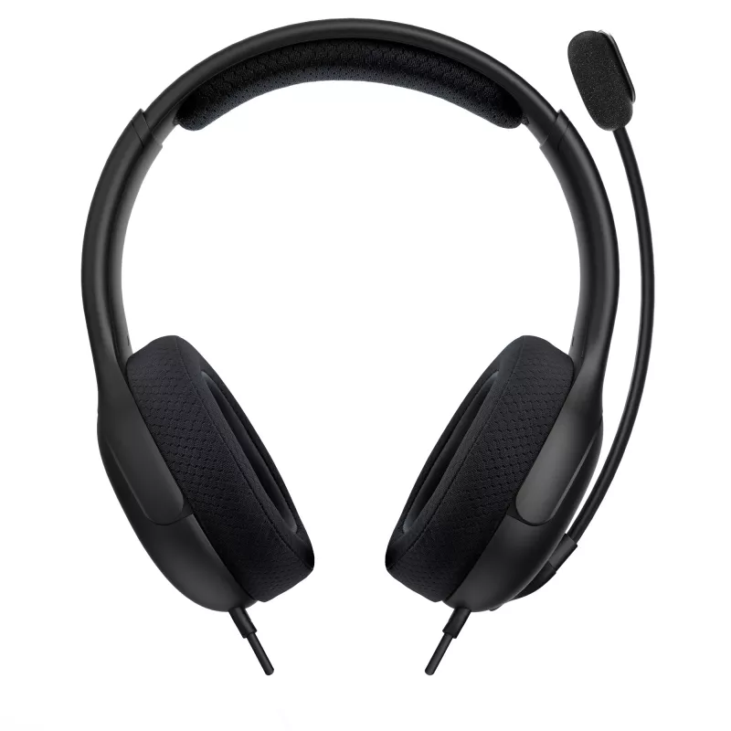 PDP LVL50 Laidinės ausinės PS4 baltos – 50 mm tvarkyklė, laidinės, žaidimų ausinės, juodos