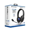 PDP LVL50 Laidinės ausinės PS4 baltos – 50 mm tvarkyklė, laidinės, žaidimų ausinės, juodos